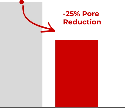 <h3 class=\TheReduction\>Reduction in appearance of pores by*</h3>